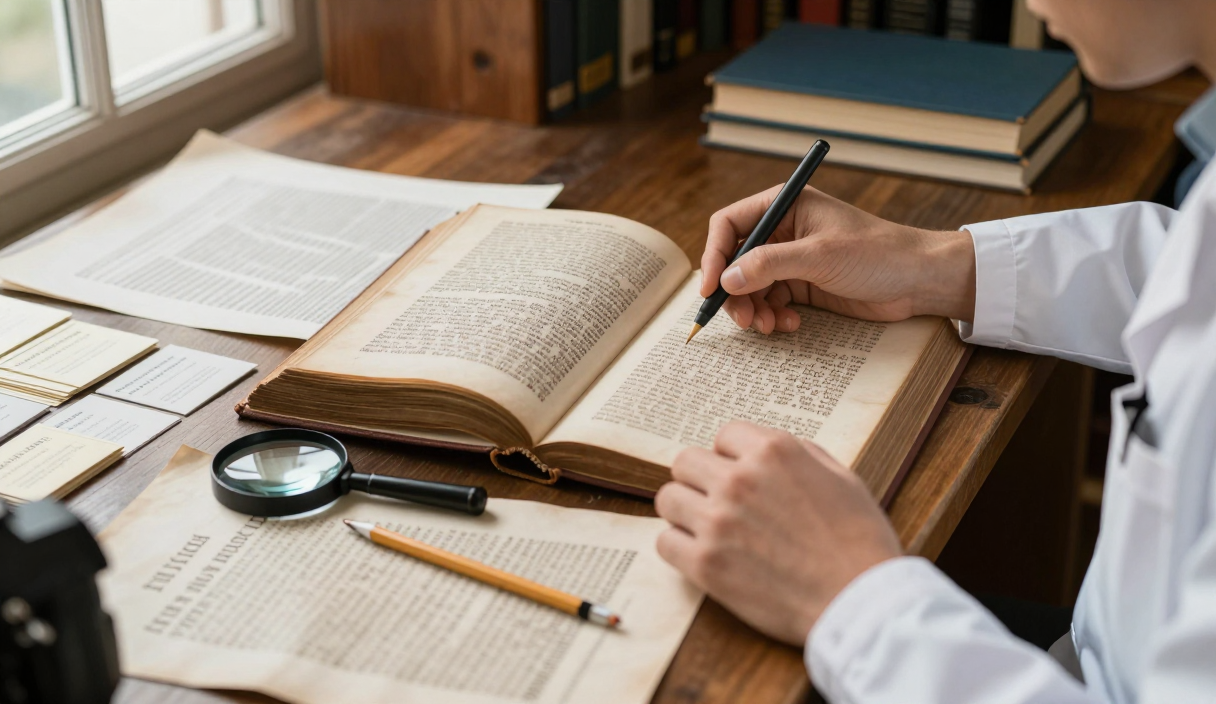 Researcher compares archival books, manuscripts, and newspapers to trace the source of a quotation.